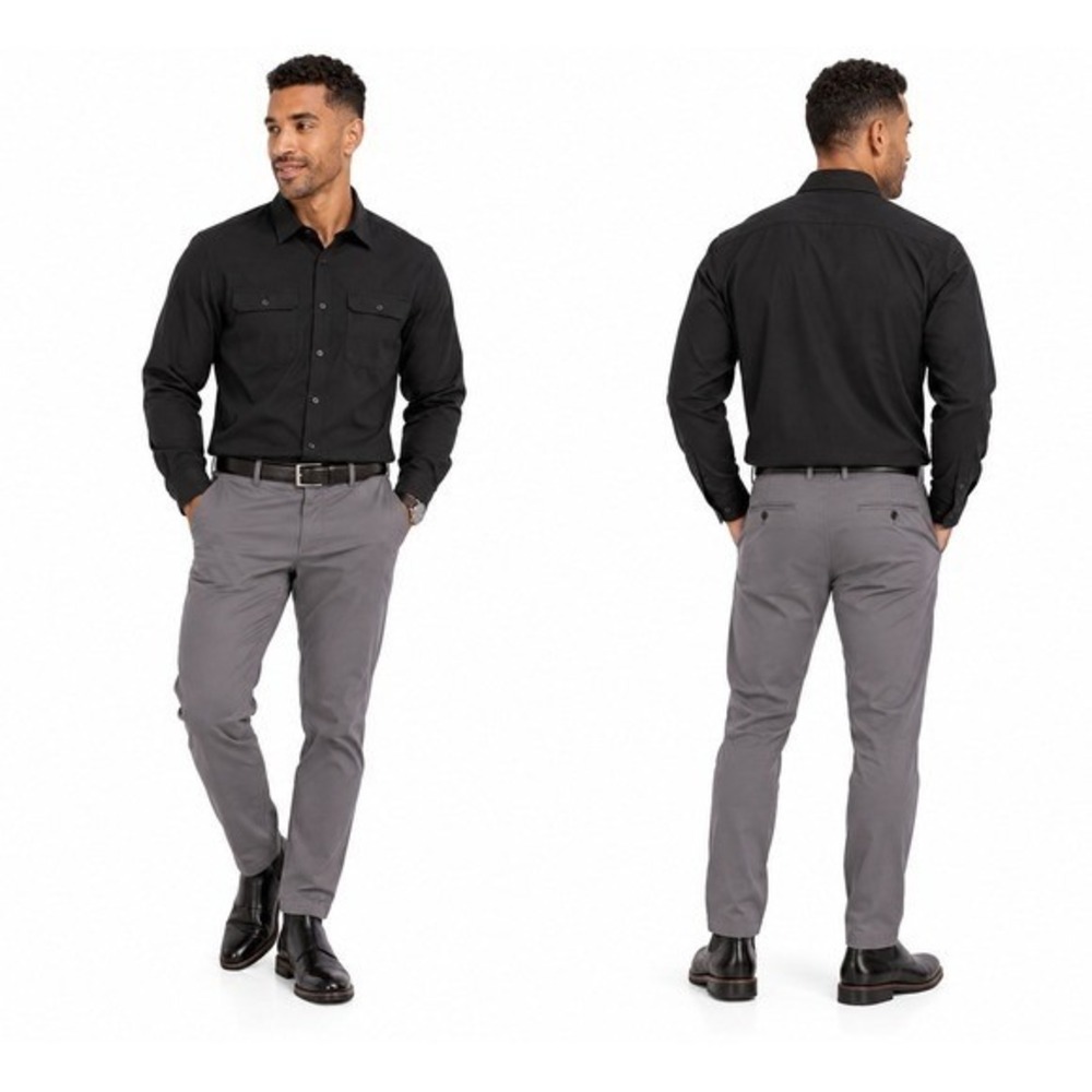 All In Motion Mens Long Sleeve Flannel Shirt Black Performance Quick Dry Small